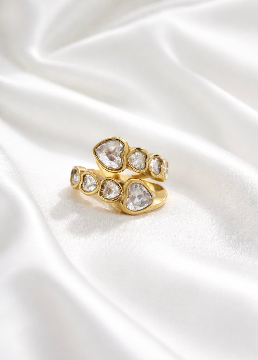 Golden Heartstone Romance Ring