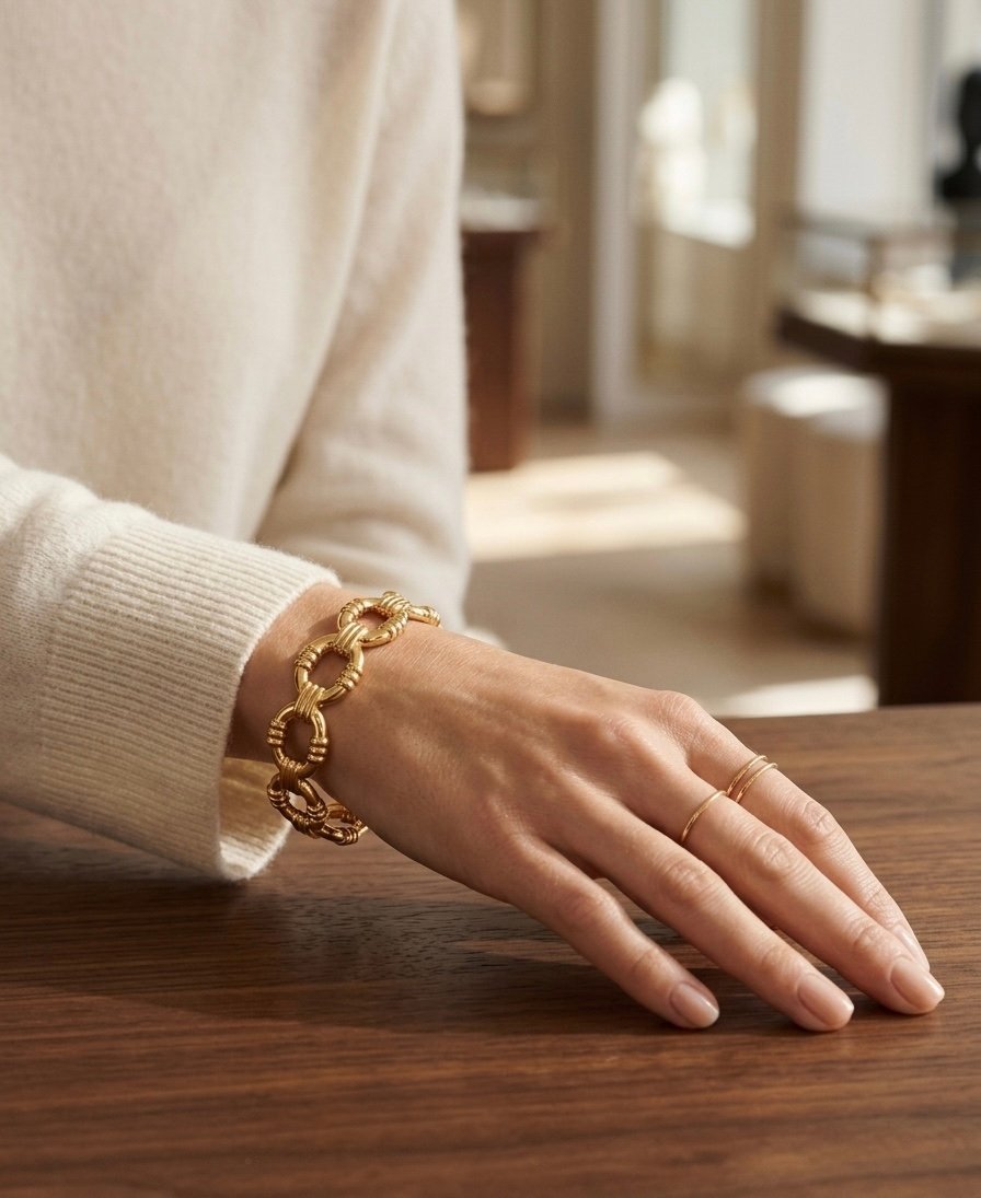 Ribbed Royale Link Bracelet - Image 2