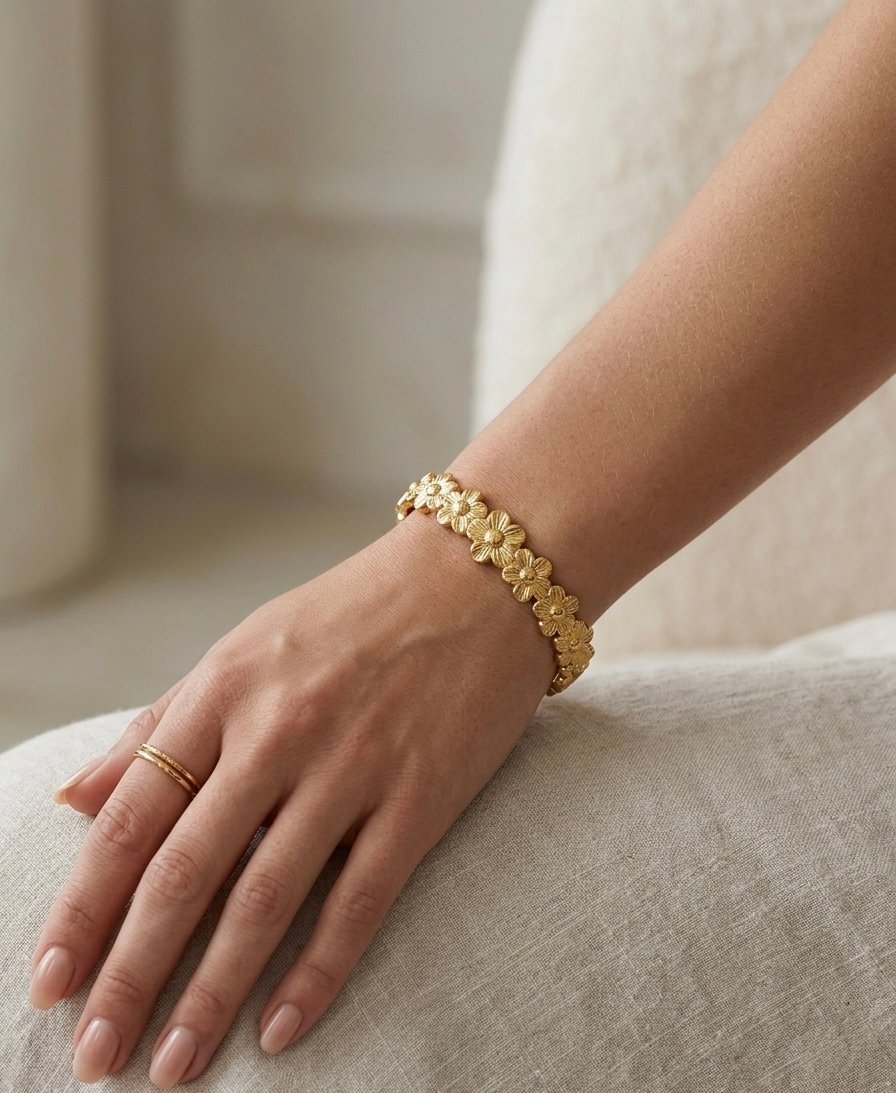 Golden Petal Harmony Bracelet - Image 2