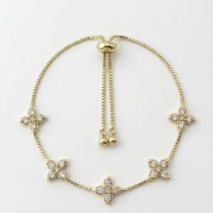 Diamond Petal Shine Chain Bracelet