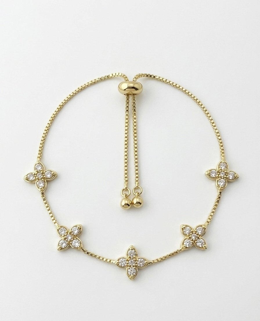Diamond Petal Shine Chain Bracelet