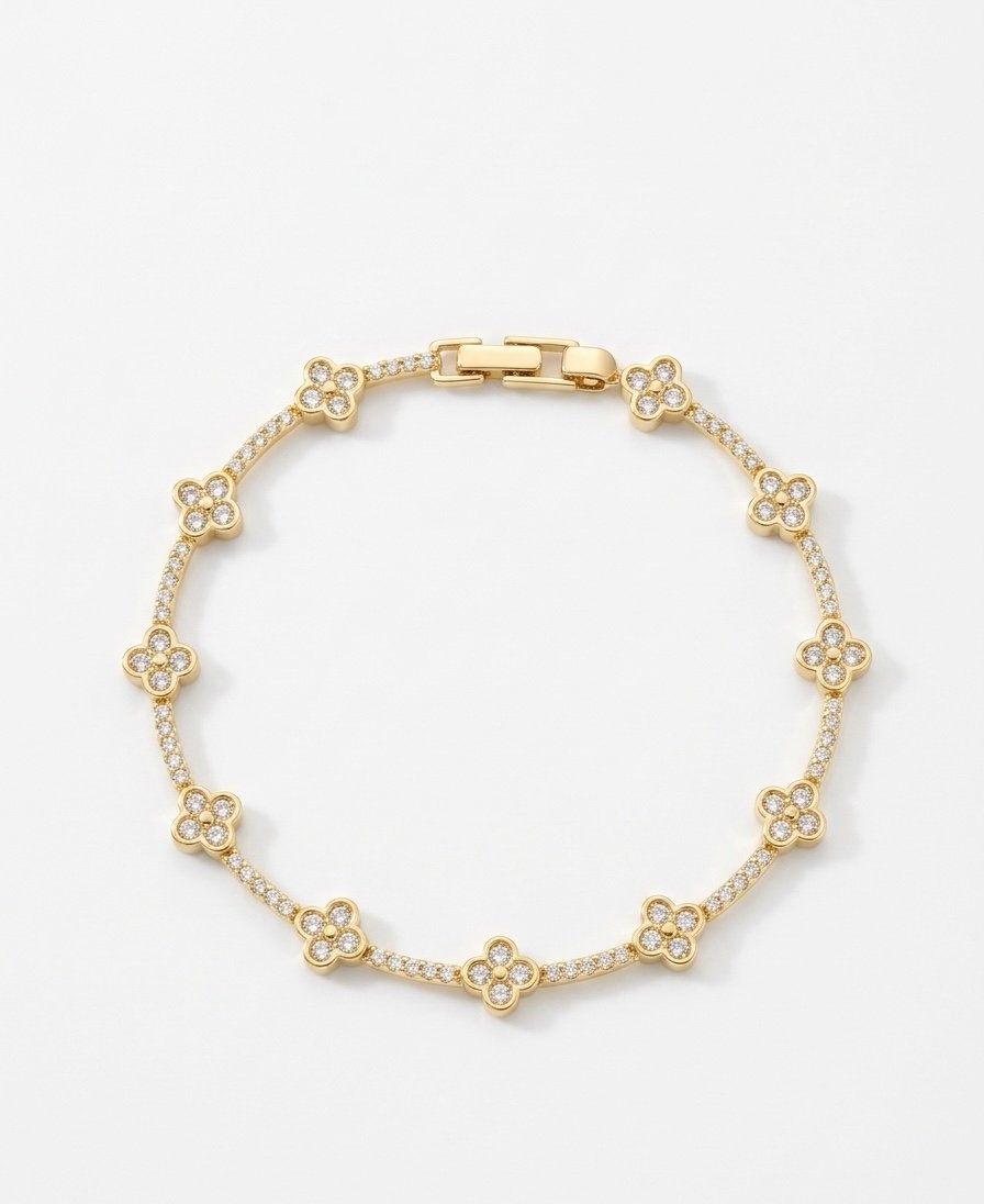 Diamond Bloom Luxe Chain Bracelet