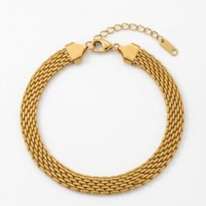 Golden Woven Elegance Chain Bracelet