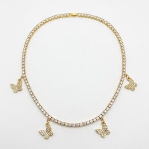Crystal Butterfly Garden Necklace
