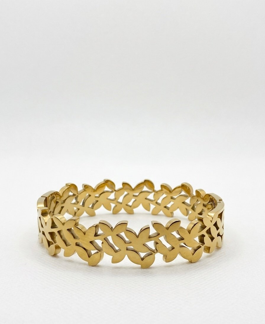 Golden Petal Interlock Bracelet