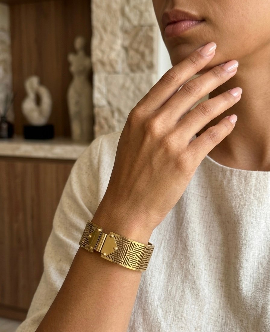 Imperial Weave Gold Cuff - Image 3