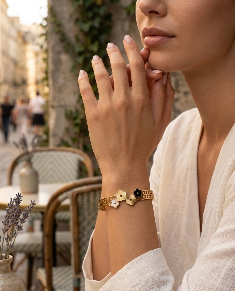 Trio Bloom Enamel Charm Bracelet - Image 2