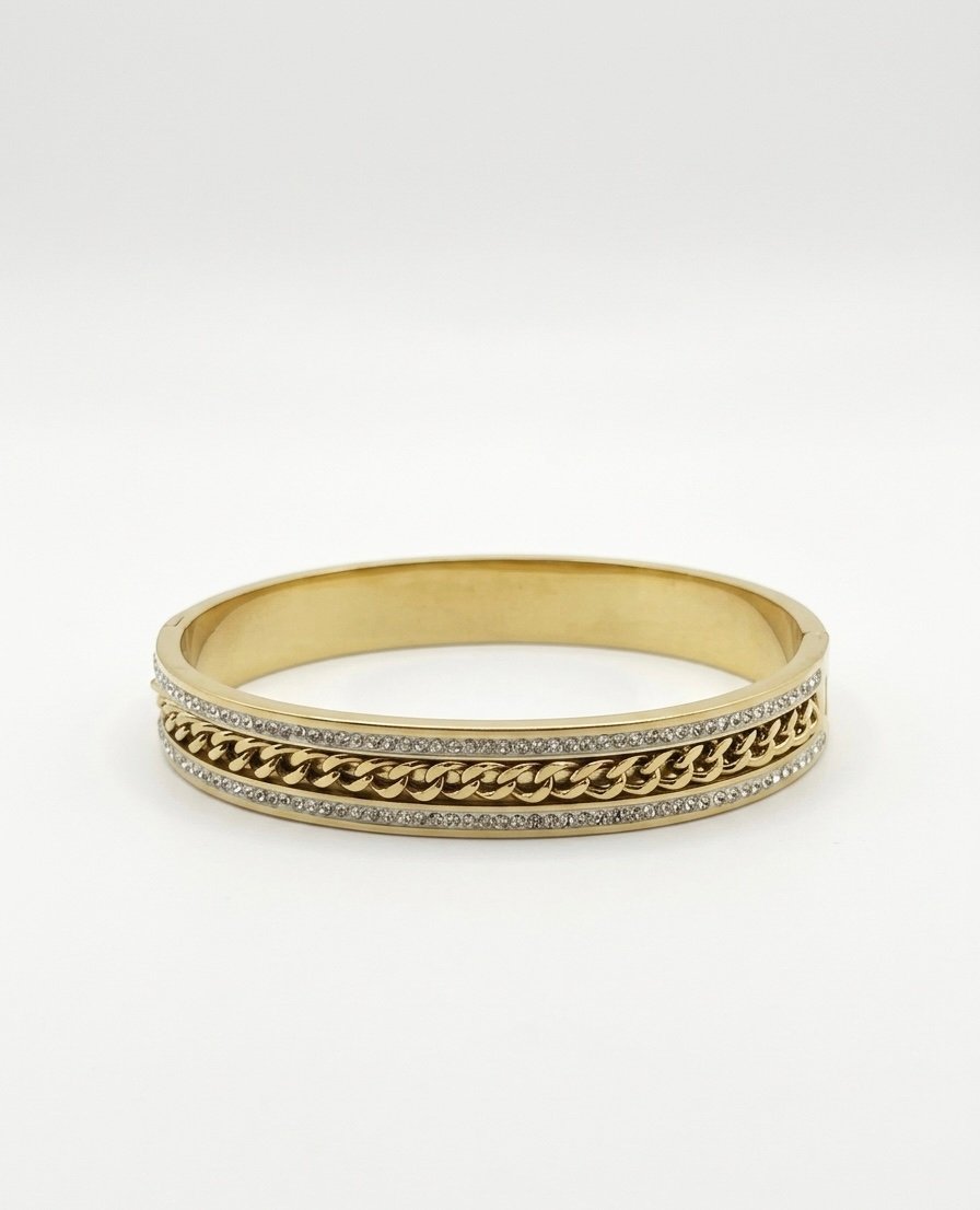 Regal Link Diamond‑Edge Bracelet