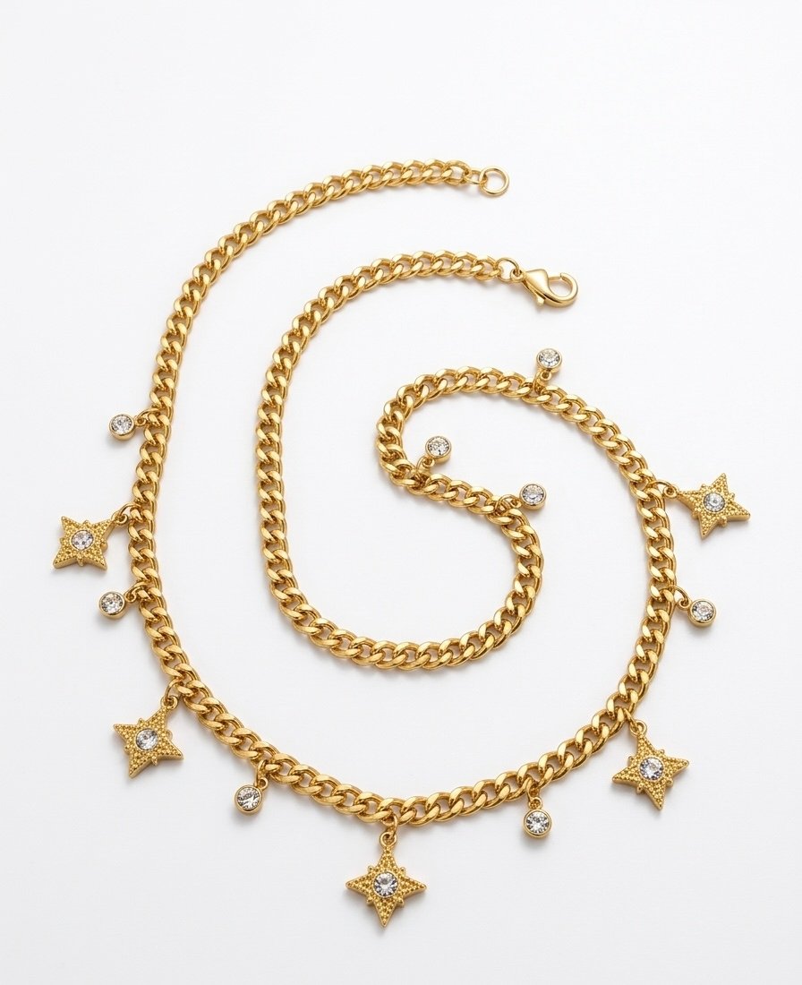 Starlit Charm Gold Necklace