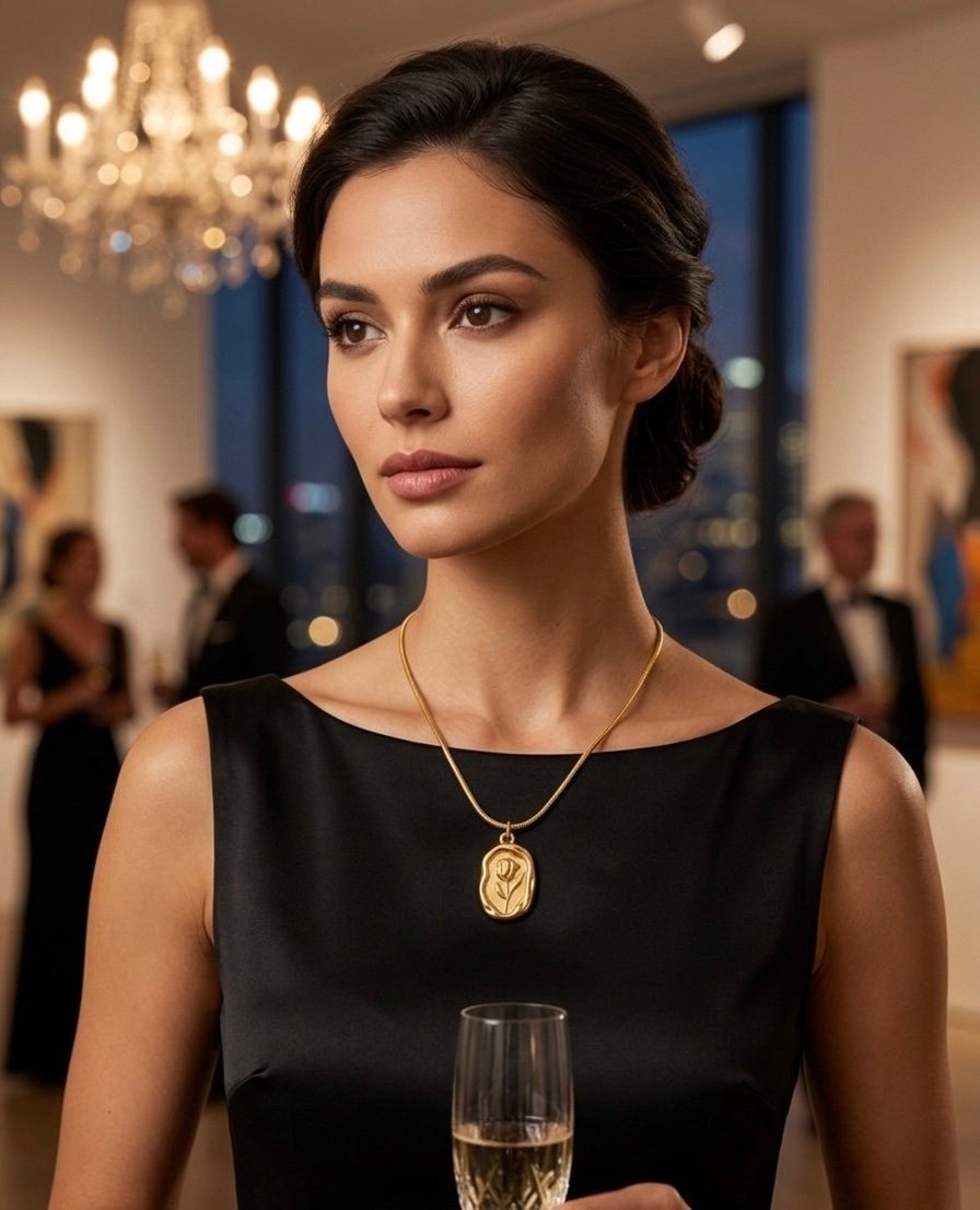 Golden Tulip Emblem Necklace - Image 2