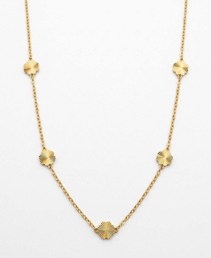 Golden Radiant Petal Necklace