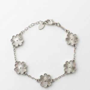 Silver Petal Harmony Chain Bracelet