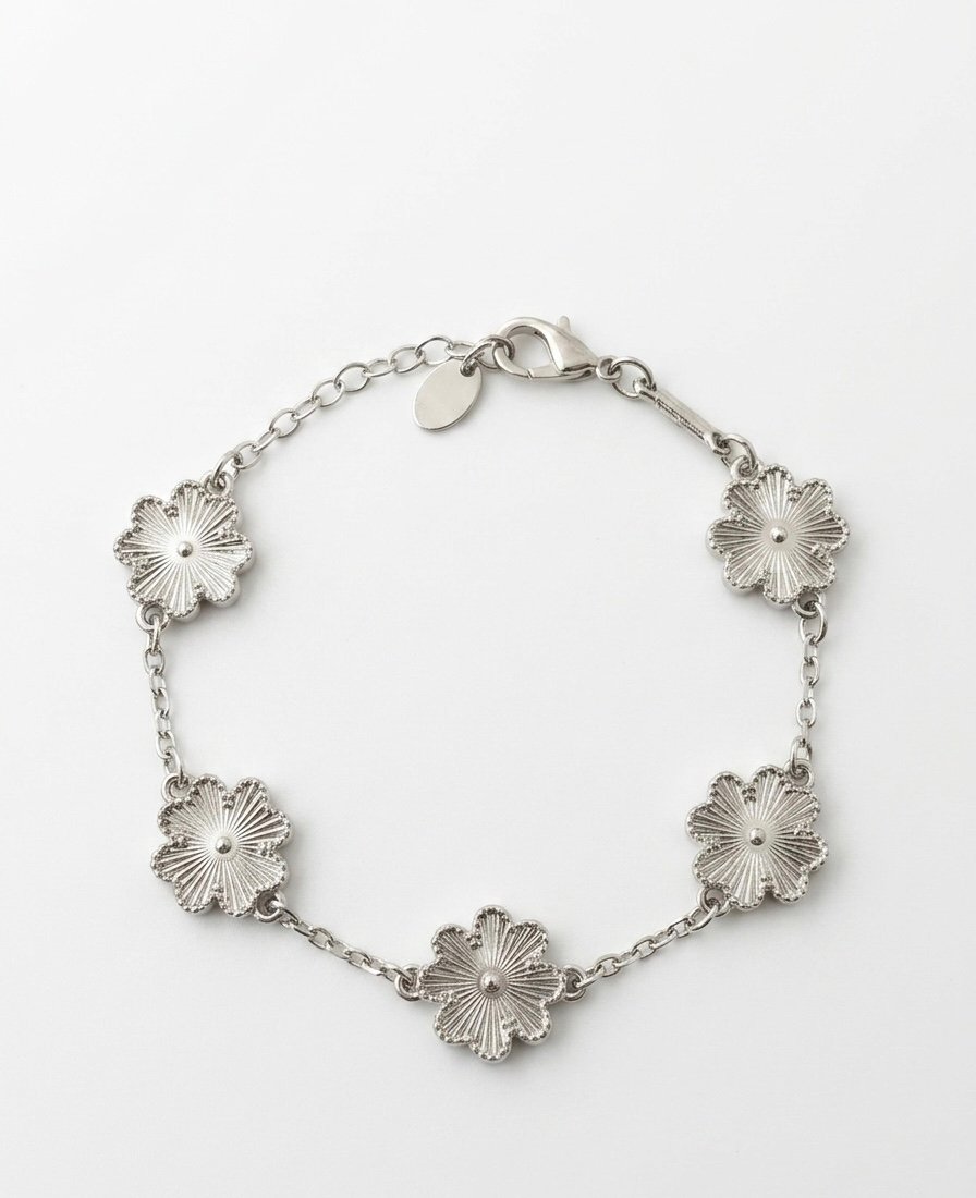 Silver Petal Harmony Chain Bracelet