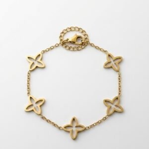 Golden Petal Link Chain Bracelet