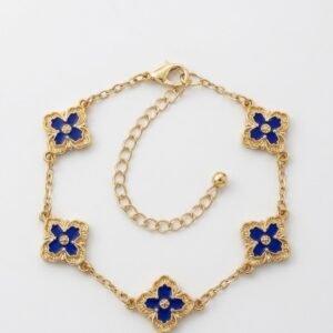 Midnight Bloom Enamel Flower Bracelet