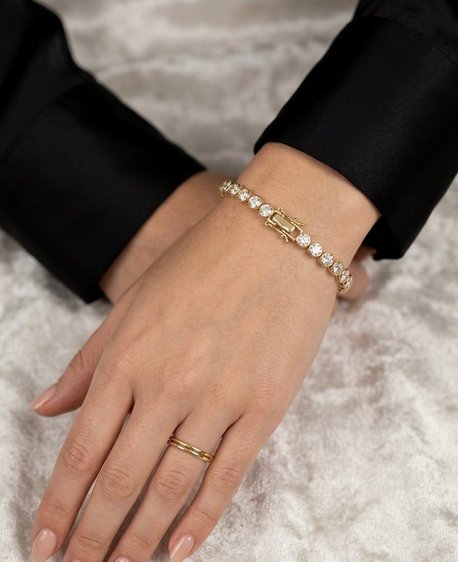Radiant Bezel‑Set Tennis Bracelet - Image 2