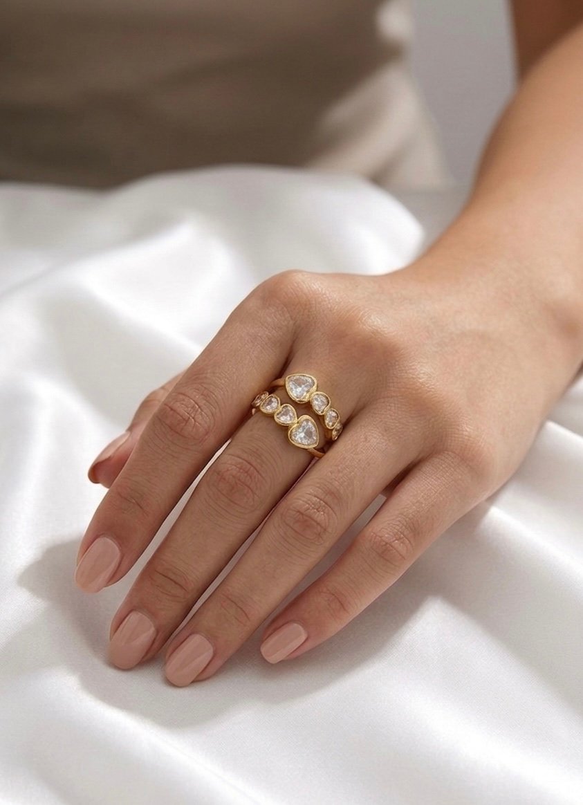 Golden Heartstone Romance Ring - Image 2