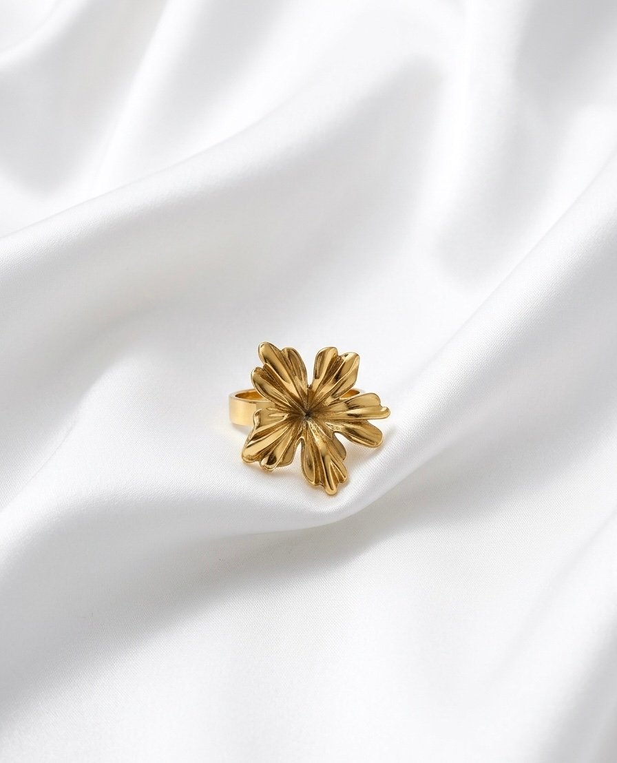 Golden Radiant Bloom Ring