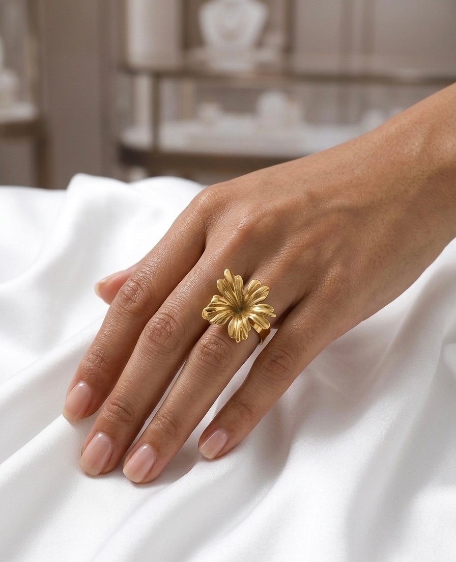 Golden Radiant Bloom Ring - Image 2
