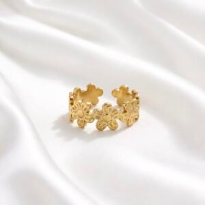 Golden Bloom Petal Ring