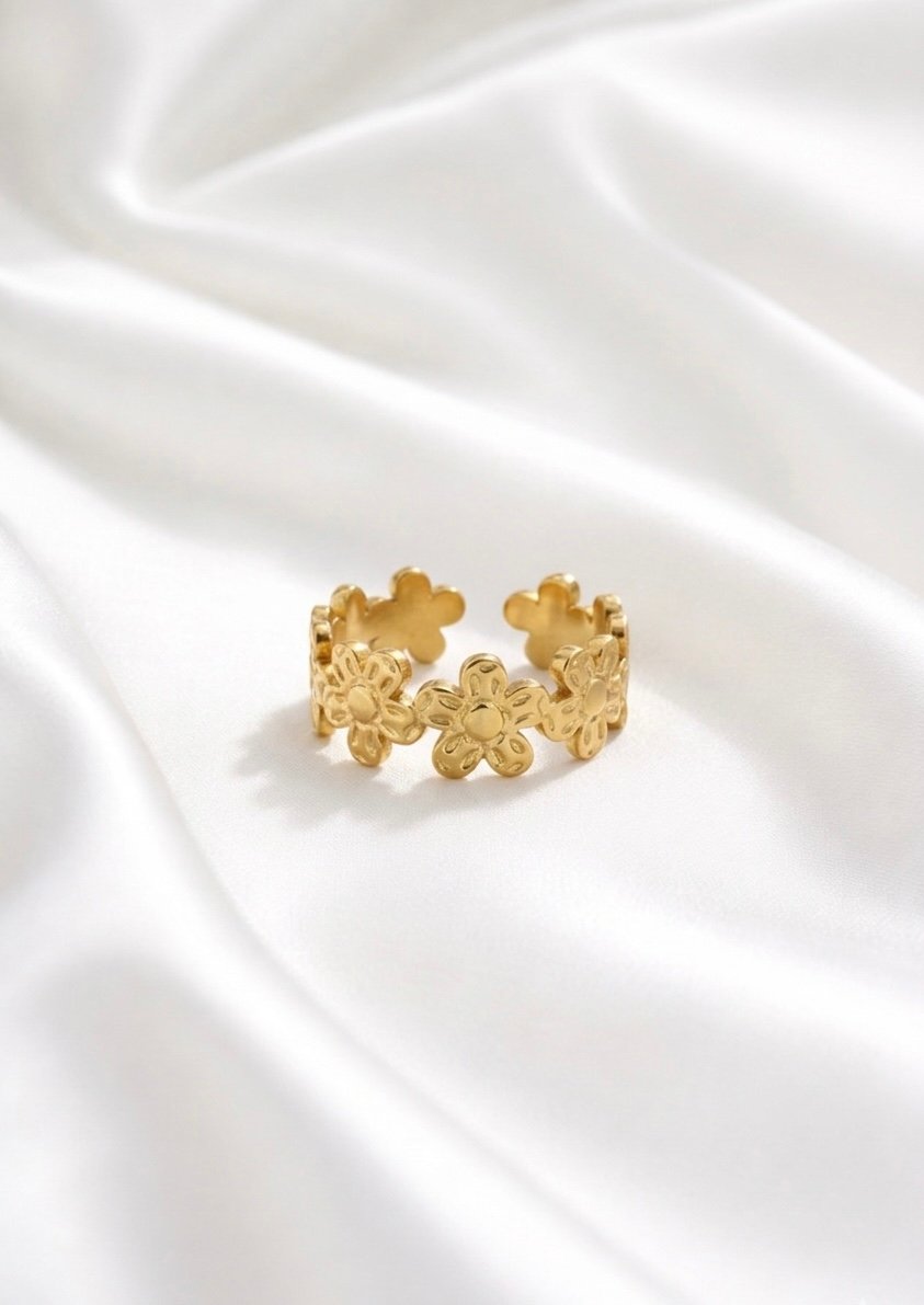 Golden Bloom Petal Ring