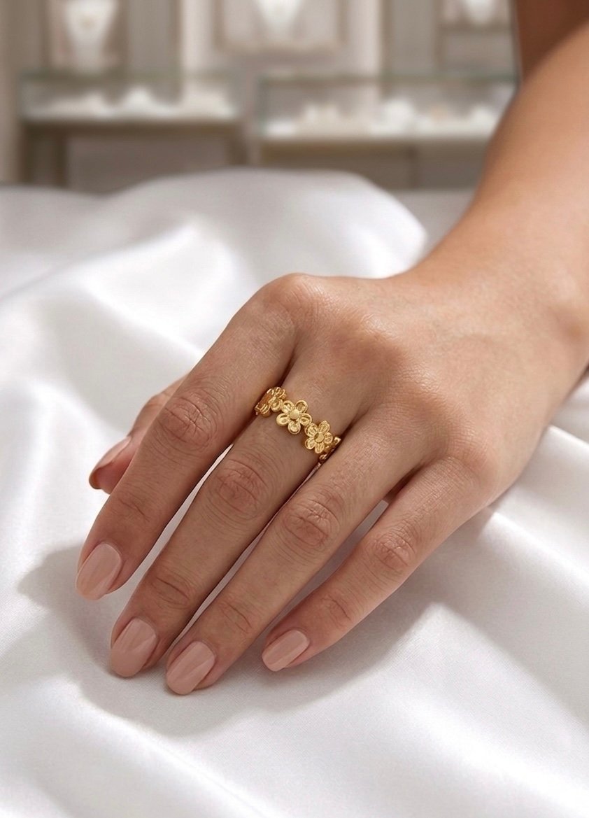 Golden Bloom Petal Ring - Image 2