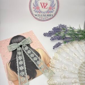Mint Lace Meadow Bow