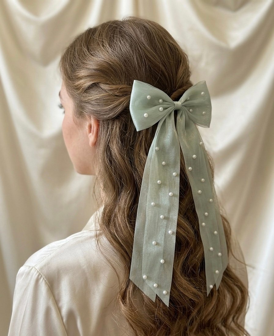 Mint Pearl Whisper Bow - Image 2