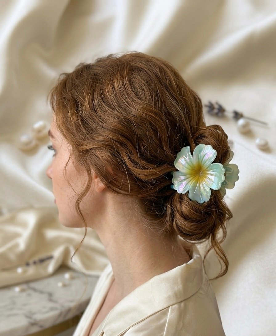 Iridescent Bloom Pearl Petal Clip - Image 2
