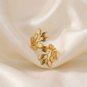Golden Leaf Whisper Ring