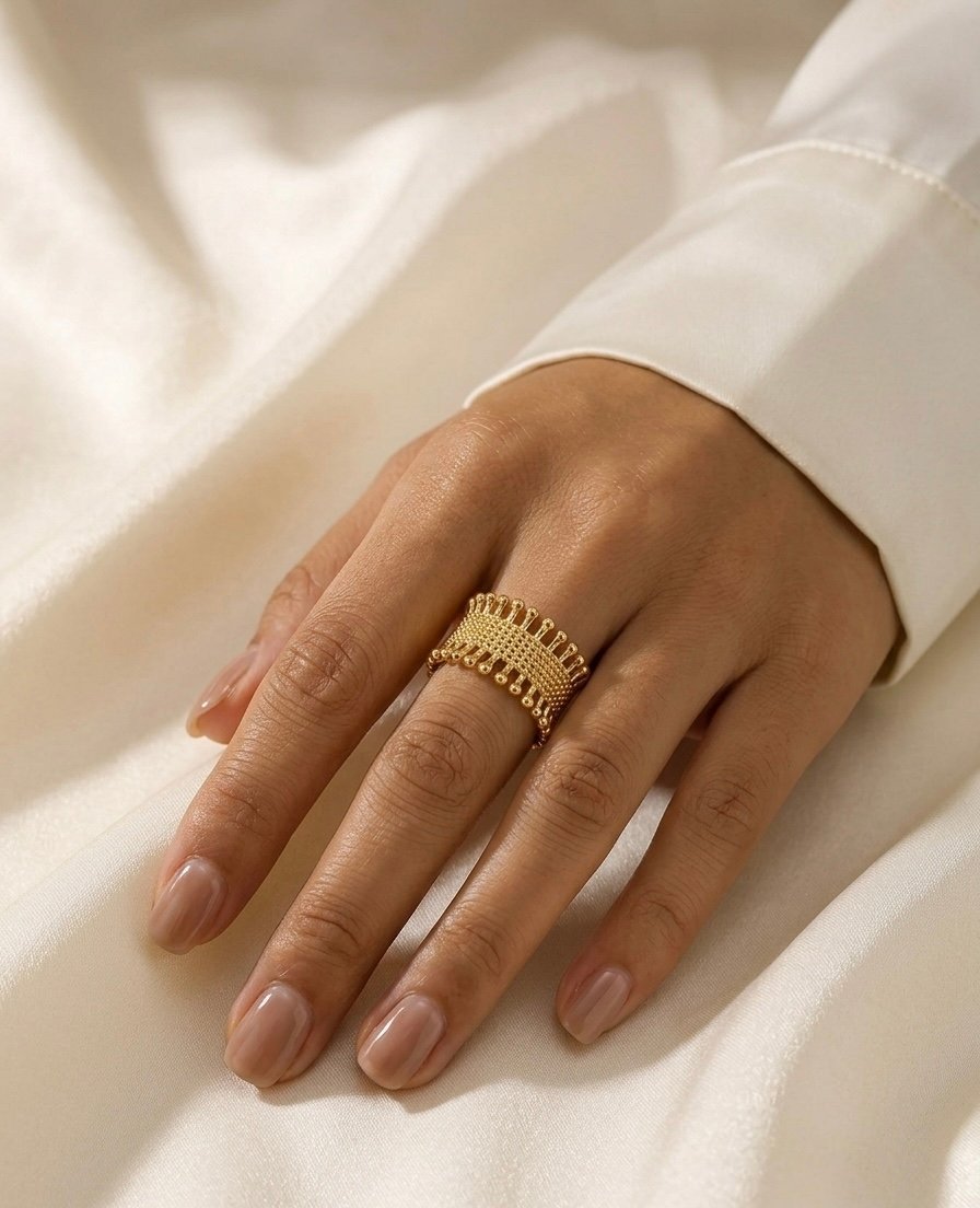 Golden Mesh Aura Ring - Image 2