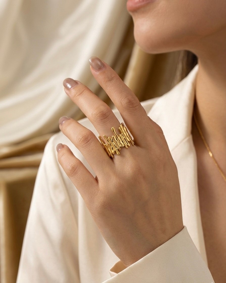 Golden Molten Aura Ring - Image 2
