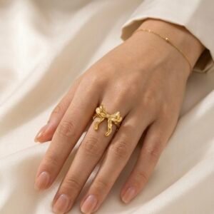 Golden Bow Grace Ring