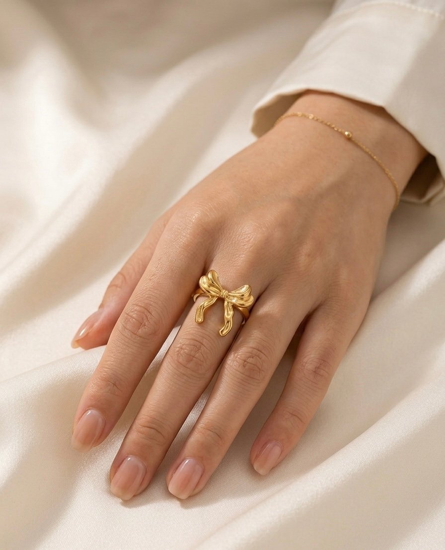 Golden Bow Grace Ring