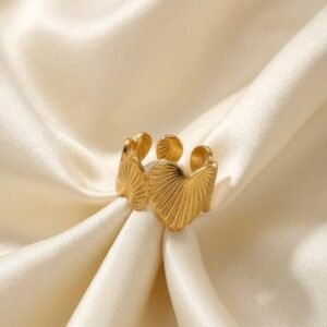 Golden Heartstone Romance Ring