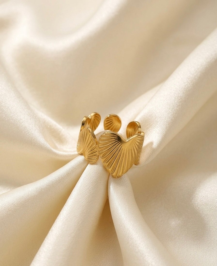 Golden Heartstone Romance Ring
