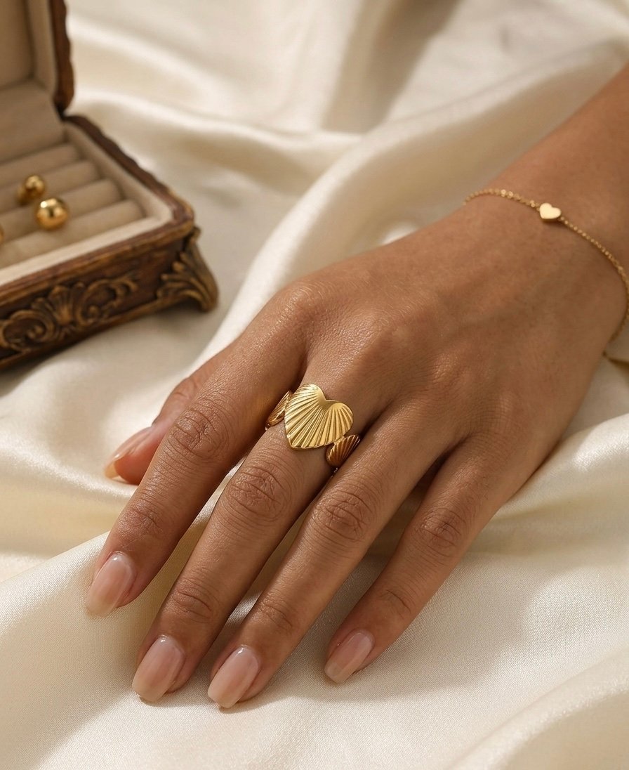 Golden Heartstone Romance Ring - Image 2