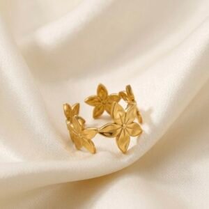 Golden Floral Harmony Ring