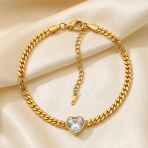 Golden Heartstone Glow Bracelet