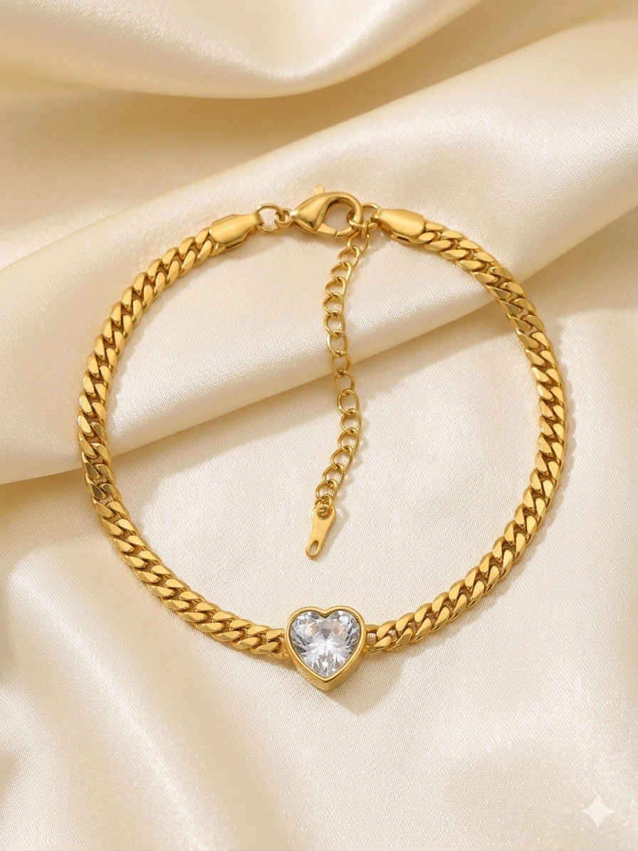 Golden Heartstone Glow Bracelet
