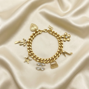 Golden Fashion Icon Charm Bracelet