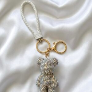 Crystal White Teddy Charm