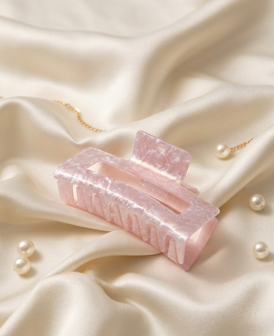 Rosy Marble Luxe Claw Clip