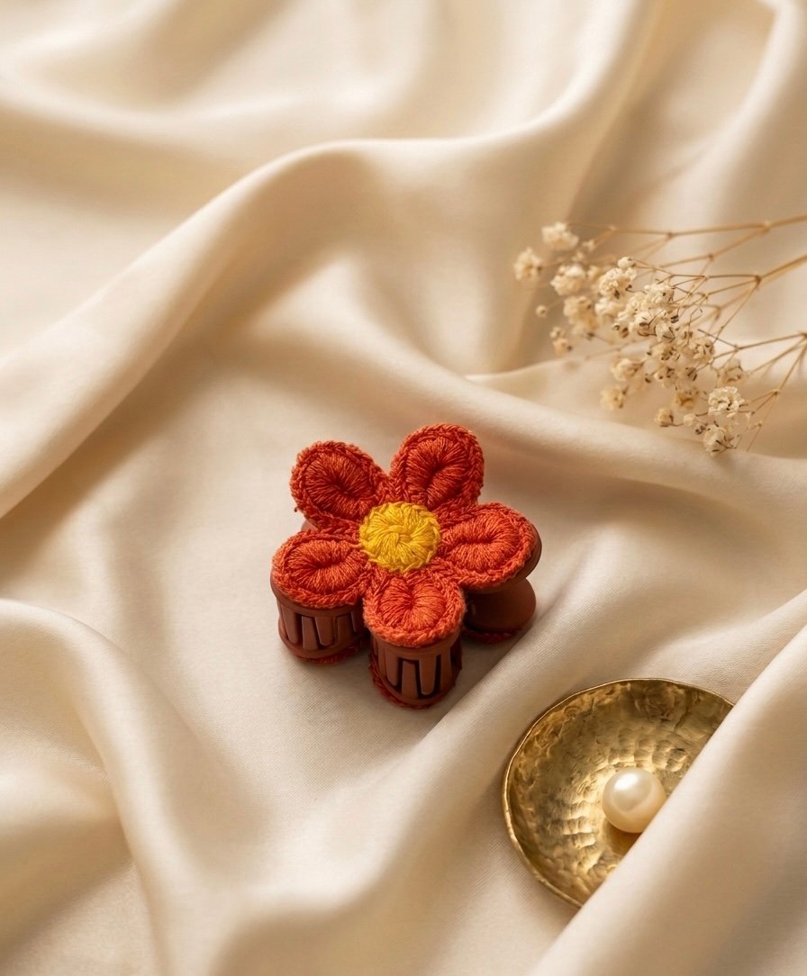 Sunset Citrus Crochet Claw Clip
