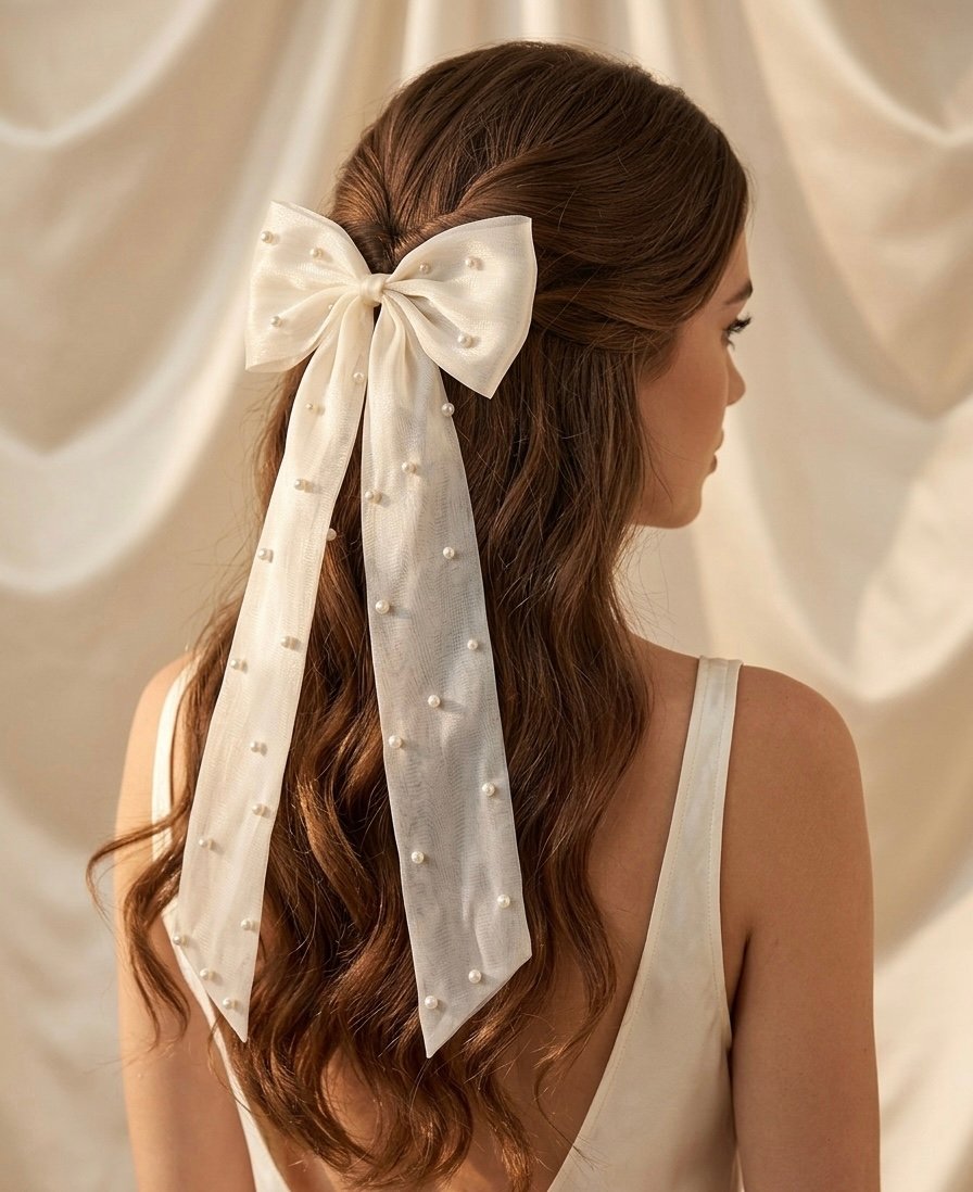 Ivory Pearl Dream Bow Tie - Image 2