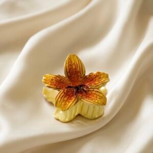 Golden Ember Lily Claw Clip