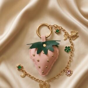 Blush Strawberry Charm Keychain