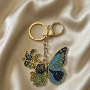 Blue Aurora Butterfly Keychain