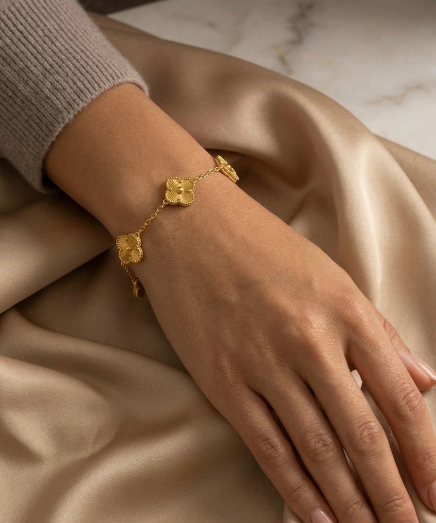 Golden Clover Bloom Bracelet - Image 2