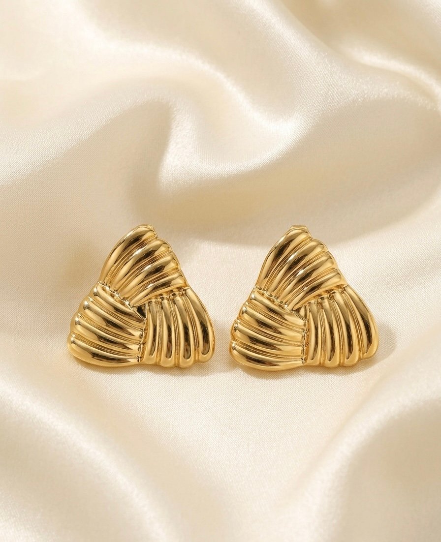 Golden Folded Aura Earrings